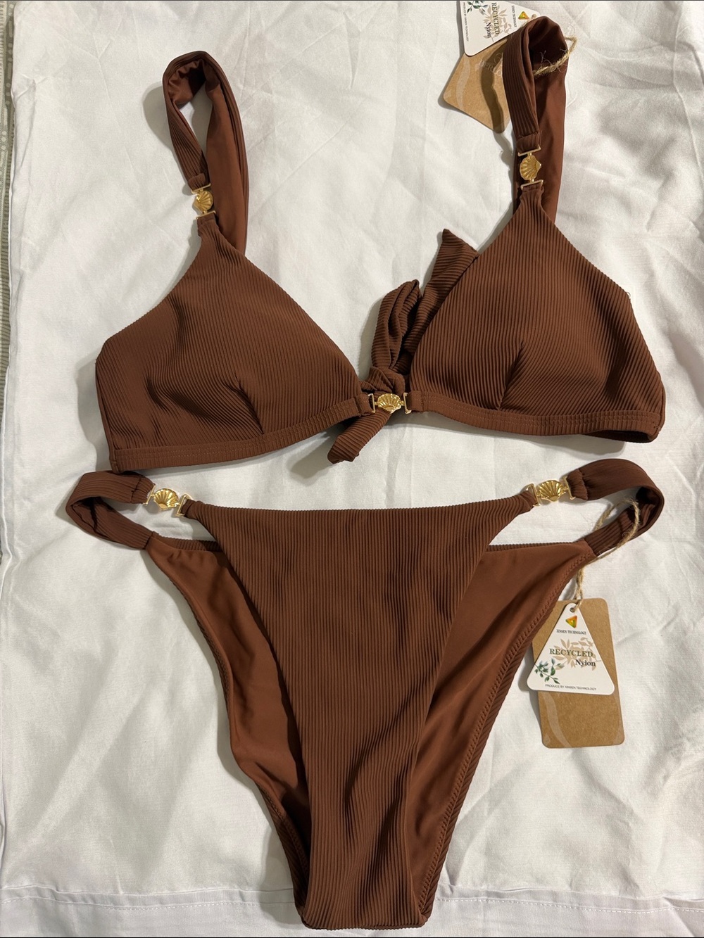 Brown Berlook bikini with shell details